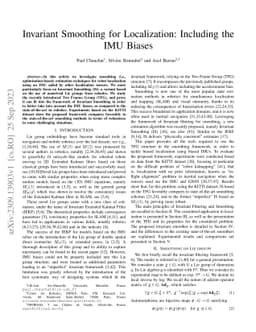 Invariant Smoothing for Localization: Including the IMU Biases