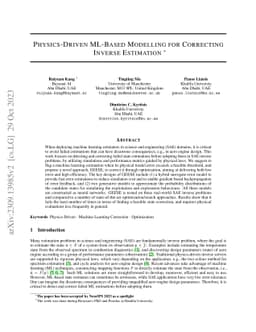 Physics-Driven ML-Based Modelling for Correcting Inverse Estimation