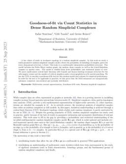 Goodness-of-fit via Count Statistics in Dense Random Simplicial
  Complexes