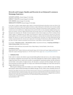 Diversify and Conquer: Bandits and Diversity for an Enhanced E-commerce
  Homepage Experience