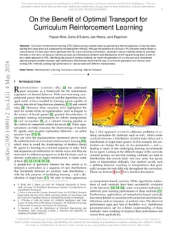 On the Benefit of Optimal Transport for Curriculum Reinforcement
  Learning