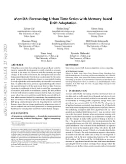 MemDA: Forecasting Urban Time Series with Memory-based Drift Adaptation