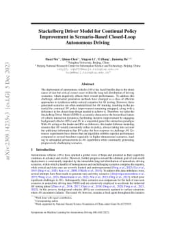 Stackelberg Driver Model for Continual Policy Improvement in
  Scenario-Based Closed-Loop Autonomous Driving