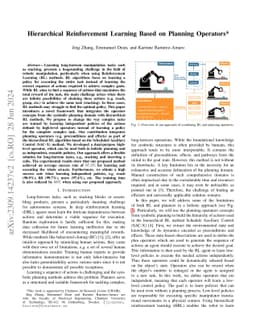 Hierarchical Reinforcement Learning Based on Planning Operators
