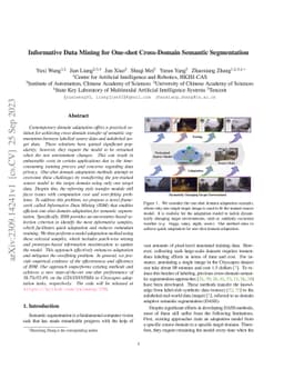 Informative Data Mining for One-Shot Cross-Domain Semantic Segmentation