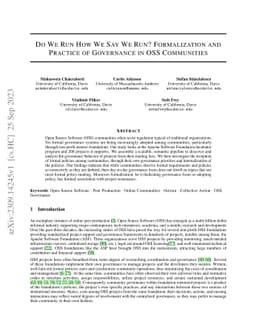 Do We Run How We Say We Run? Formalization and Practice of Governance in
  OSS Communities