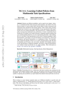 MUTEX: Learning Unified Policies from Multimodal Task Specifications