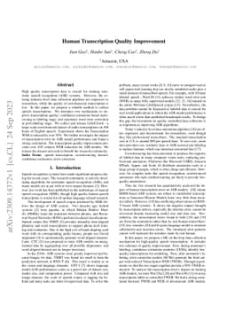 Human Transcription Quality Improvement
