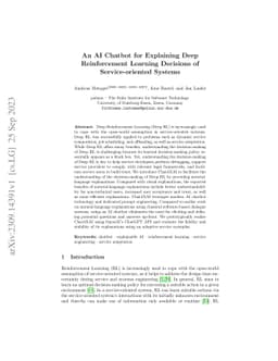 An AI Chatbot for Explaining Deep Reinforcement Learning Decisions of
  Service-oriented Systems