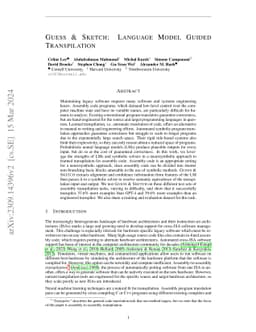 Guess & Sketch: Language Model Guided Transpilation