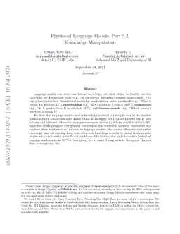 Physics of Language Models: Part 3.2, Knowledge Manipulation