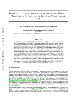 DeepSpeed Ulysses: System Optimizations for Enabling Training of Extreme
  Long Sequence Transformer Models
