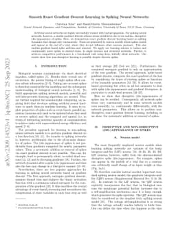 Smooth Exact Gradient Descent Learning in Spiking Neural Networks