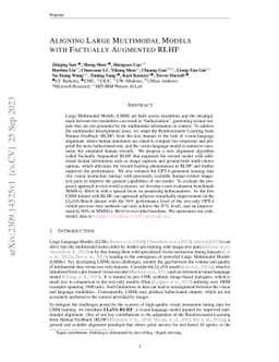 Aligning Large Multimodal Models with Factually Augmented RLHF