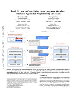 Teach AI How to Code: Using Large Language Models as Teachable Agents
  for Programming Education