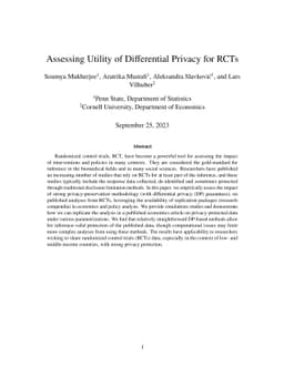 Assessing Utility of Differential Privacy for RCTs