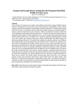 Unsupervised Graph Deep Learning Reveals Emergent Flood Risk Profile of
  Urban Areas