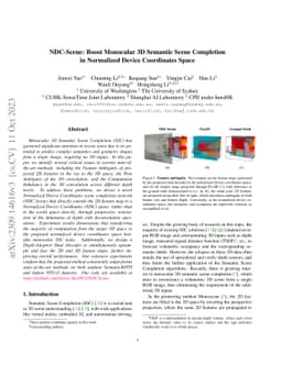 NDC-Scene: Boost Monocular 3D Semantic Scene Completion in Normalized
  Device Coordinates Space