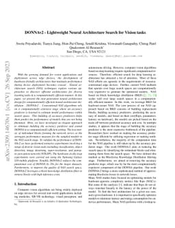 DONNAv2 -- Lightweight Neural Architecture Search for Vision tasks