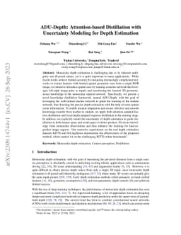 ADU-Depth: Attention-based Distillation with Uncertainty Modeling for
  Depth Estimation