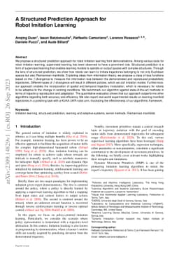 A Structured Prediction Approach for Robot Imitation Learning