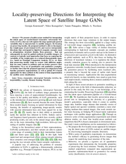 Locality-preserving Directions for Interpreting the Latent Space of
  Satellite Image GANs