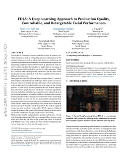 FDLS: A Deep Learning Approach to Production Quality, Controllable, and
  Retargetable Facial Performances
