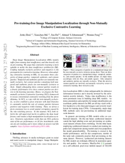 Pre-training-free Image Manipulation Localization through Non-Mutually
  Exclusive Contrastive Learning