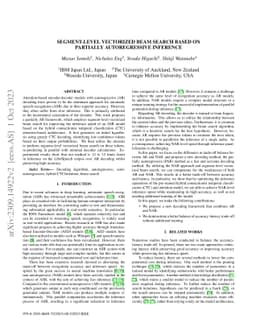 Segment-Level Vectorized Beam Search Based on Partially Autoregressive
  Inference
