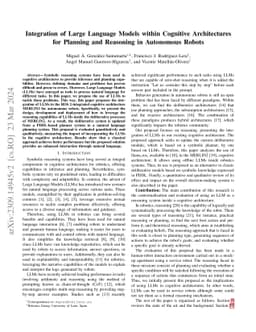 Integration of Large Language Models within Cognitive Architectures for
  Autonomous Robots
