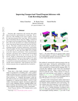 Improving Unsupervised Visual Program Inference with Code Rewriting
  Families