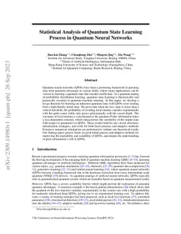 Statistical Analysis of Quantum State Learning Process in Quantum Neural
  Networks