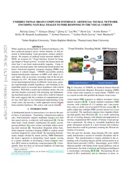 Unidirectional brain-computer interface: Artificial neural network
  encoding natural images to fMRI response in the visual cortex