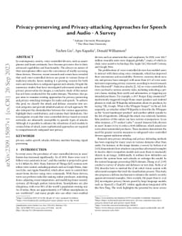 Privacy-preserving and Privacy-attacking Approaches for Speech and Audio
  -- A Survey