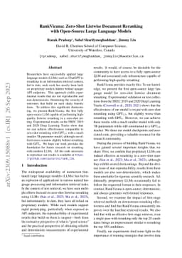 RankVicuna: Zero-Shot Listwise Document Reranking with Open-Source Large
  Language Models