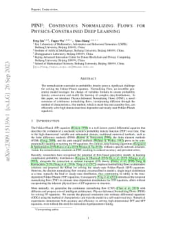 PINF: Continuous Normalizing Flows for Physics-Constrained Deep Learning