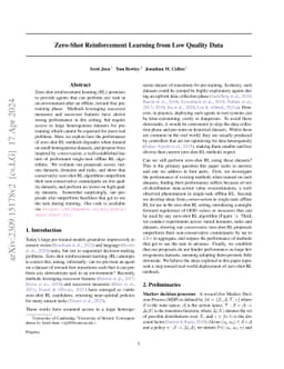Zero-Shot Reinforcement Learning from Low Quality Data
