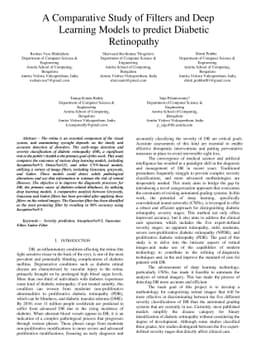 A Comparative Study of Filters and Deep Learning Models to predict
  Diabetic Retinopathy