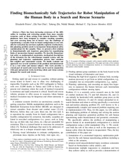 Finding Biomechanically Safe Trajectories for Robot Manipulation of the
  Human Body in a Search and Rescue Scenario