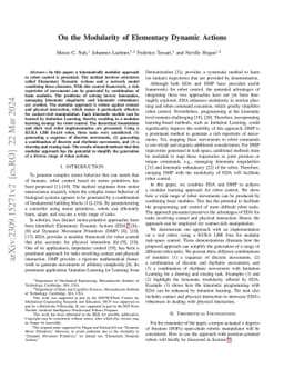 Kinematic Modularity of Elementary Dynamic Actions