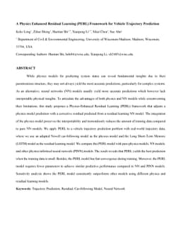 A Physics Enhanced Residual Learning (PERL) Framework for Vehicle
  Trajectory Prediction
