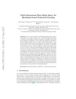Multi-dimensional Data Quick Query for Blockchain-based Federated
  Learning