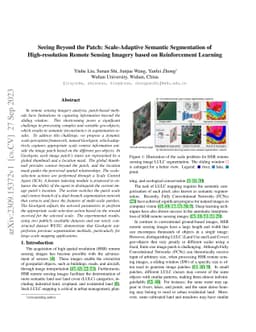 Seeing Beyond the Patch: Scale-Adaptive Semantic Segmentation of
  High-resolution Remote Sensing Imagery based on Reinforcement Learning