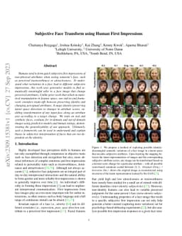 Subjective Face Transform using Human First Impressions