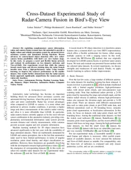 Cross-Dataset Experimental Study of Radar-Camera Fusion in Bird's-Eye
  View