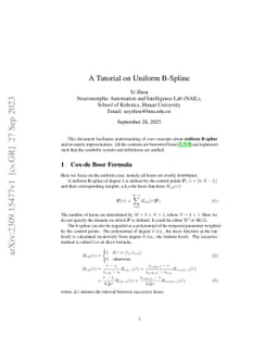 A Tutorial on Uniform B-Spline