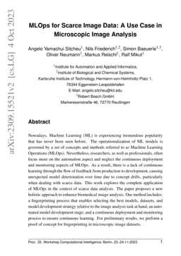 MLOps for Scarce Image Data: A Use Case in Microscopic Image Analysis