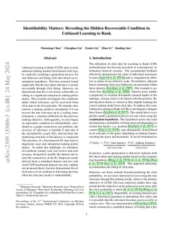 Identifiability Matters: Revealing the Hidden Recoverable Condition in
  Unbiased Learning to Rank