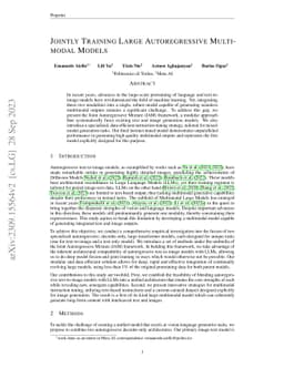 Jointly Training Large Autoregressive Multimodal Models