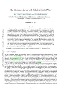The Maximum Cover with Rotating Field of View